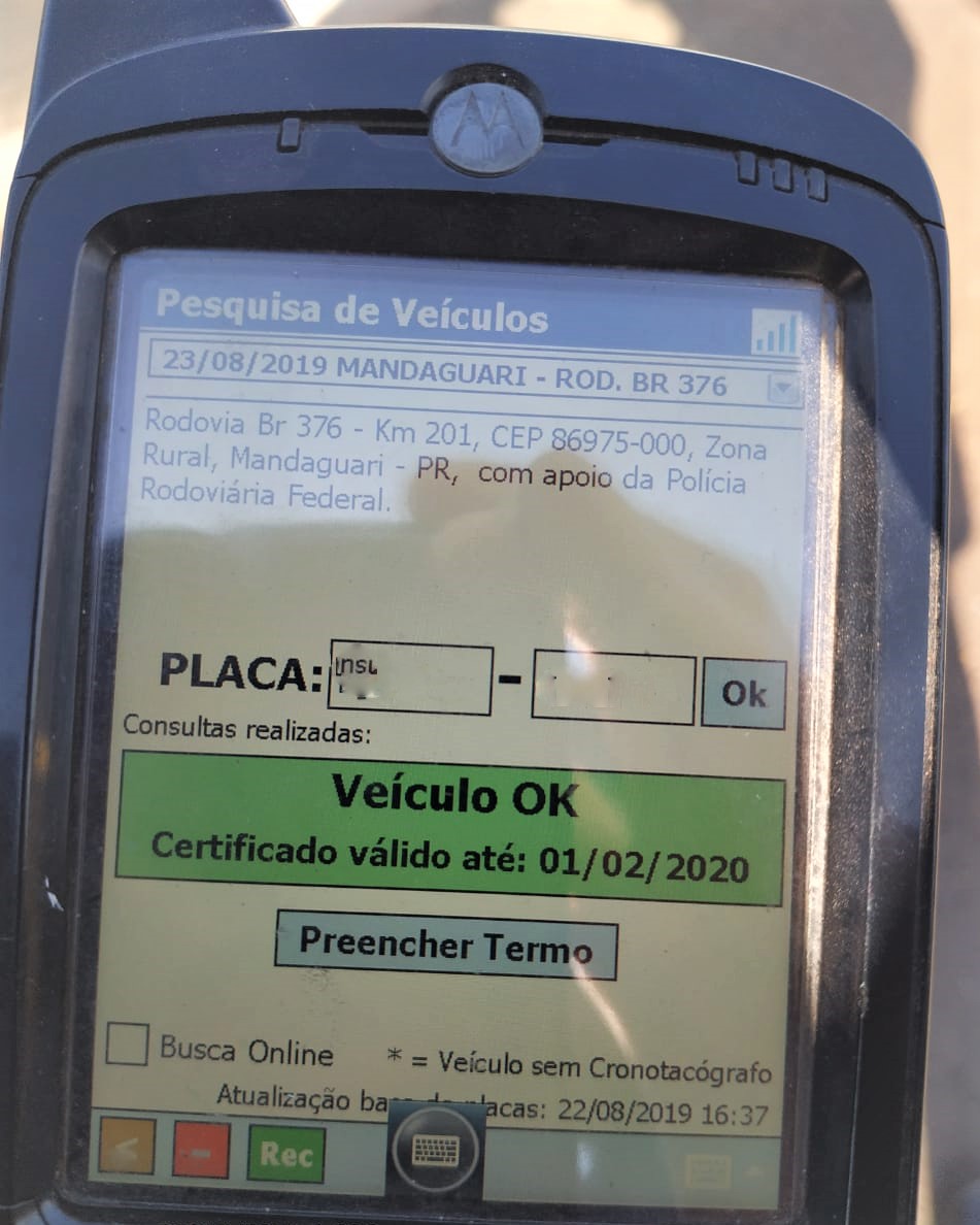 Instrumento que verifica a regularidade do cronotacógrafo