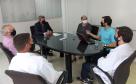 Equipe do Inmetro em reunião com o presidente do IPEM-PR, Rogério Moletta Nascimento