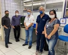 Treinamento da equipe do Imetro-SC no Laboratório de Verificadores de Umidade de Grãos