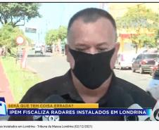 Veículos de comunicação de Londrina registram trabalho do IPEM-PR, durante vrificação de medidores de velocidade que sofreram problemas técnicos e vandalismo