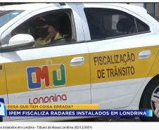 Veículos de comunicação de Londrina registram trabalho do IPEM-PR, durante vrificação de medidores de velocidade que sofreram problemas técnicos e vandalismo