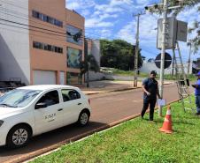 Regional de Maringá verifica radares instalados na cidade com ajuda da SEMOB