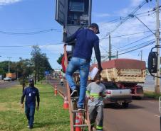 Regional de Maringá verifica radares instalados na cidade com ajuda da SEMOB