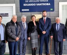 Fotos da inauguração do novo posto de verificação de veículos-tanque em Araucária