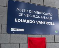 Fotos da inauguração do novo posto de verificação de veículos-tanque em Araucária