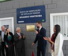 Fotos da inauguração do novo posto de verificação de veículos-tanque em Araucária