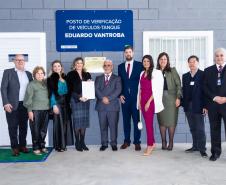 Fotos da inauguração do novo posto de verificação de veículos-tanque em Araucária