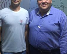 Presidente Oliveira Filho e o radialista Juniomar Paloski, da Rádio Entre Rios, de Santo Antônio do Sudoeste-PR