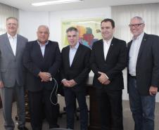 Presidente do Ipem com presidente da Faciap, Sebrae, Fecomércio e Flávio Rocha