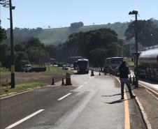 Fiscalização de cronotacógrafos na BR 153, km 40, em Santo Antônio da Platina/PR