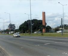 Verificação do radar fixo localizado na Linha Verde esquina com Rua Anne Frank, em Curitiba