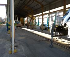 Vagão padrão da empresa Rumo, no Porto de Paranaguá