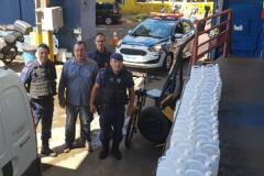 Doação de álcool gel para Defesa Civil, em Londrina