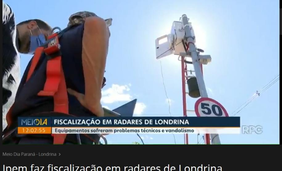 Veículos de comunicação de Londrina registram trabalho do IPEM-PR, durante vrificação de medidores de velocidade que sofreram problemas técnicos e vandalismo