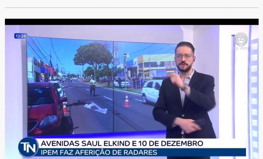 Veículos de comunicação de Londrina registram trabalho do IPEM-PR, durante vrificação de medidores de velocidade que sofreram problemas técnicos e vandalismo