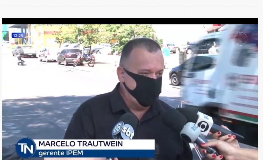 Veículos de comunicação de Londrina registram trabalho do IPEM-PR, durante vrificação de medidores de velocidade que sofreram problemas técnicos e vandalismo