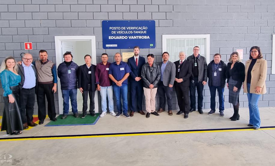 Fotos da inauguração do novo posto de verificação de veículos-tanque em Araucária