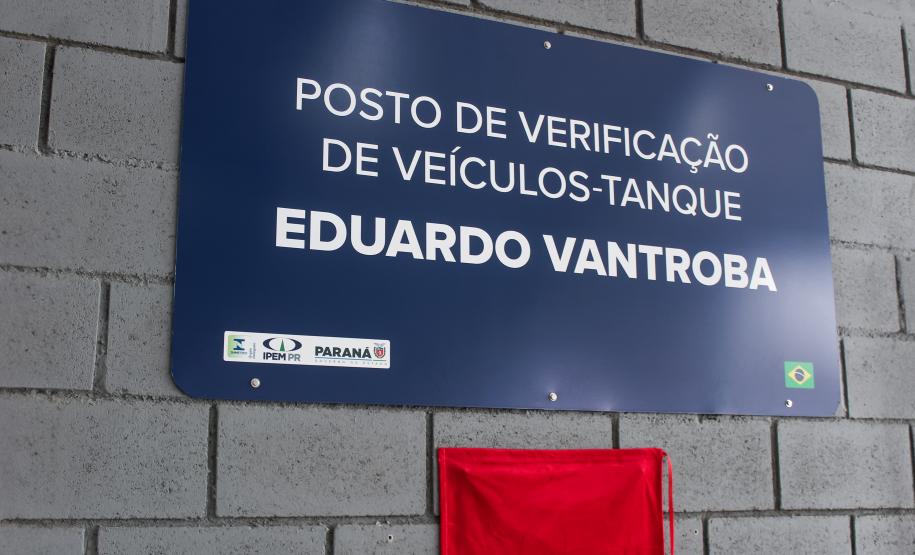 Fotos da inauguração do novo posto de verificação de veículos-tanque em Araucária