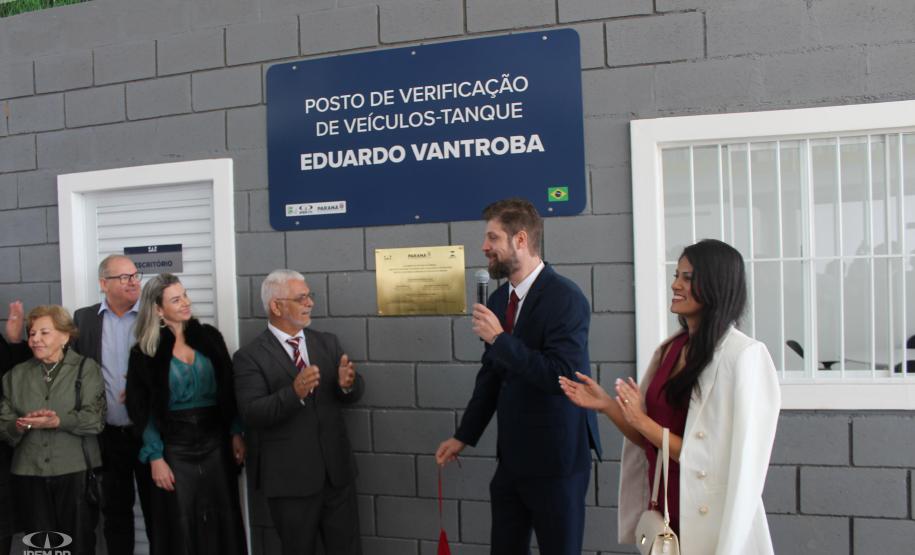 Fotos da inauguração do novo posto de verificação de veículos-tanque em Araucária