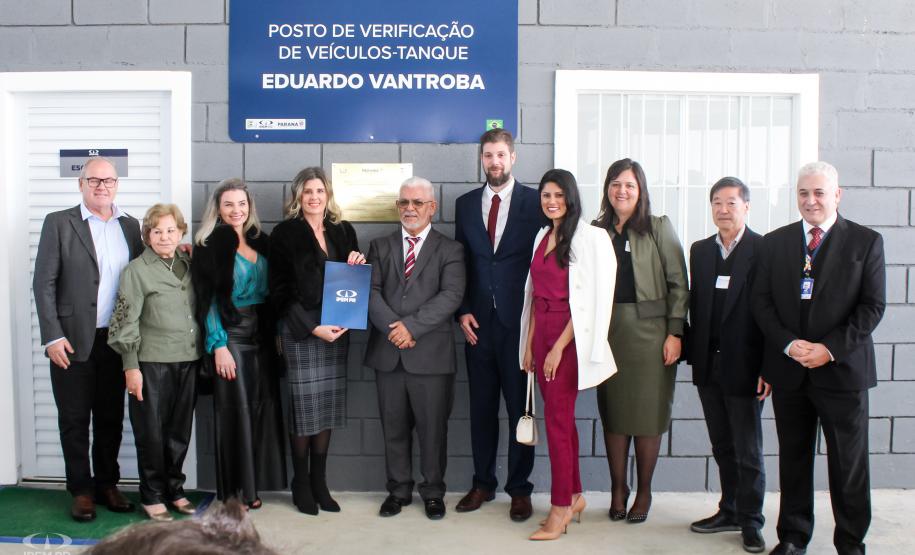 Fotos da inauguração do novo posto de verificação de veículos-tanque em Araucária