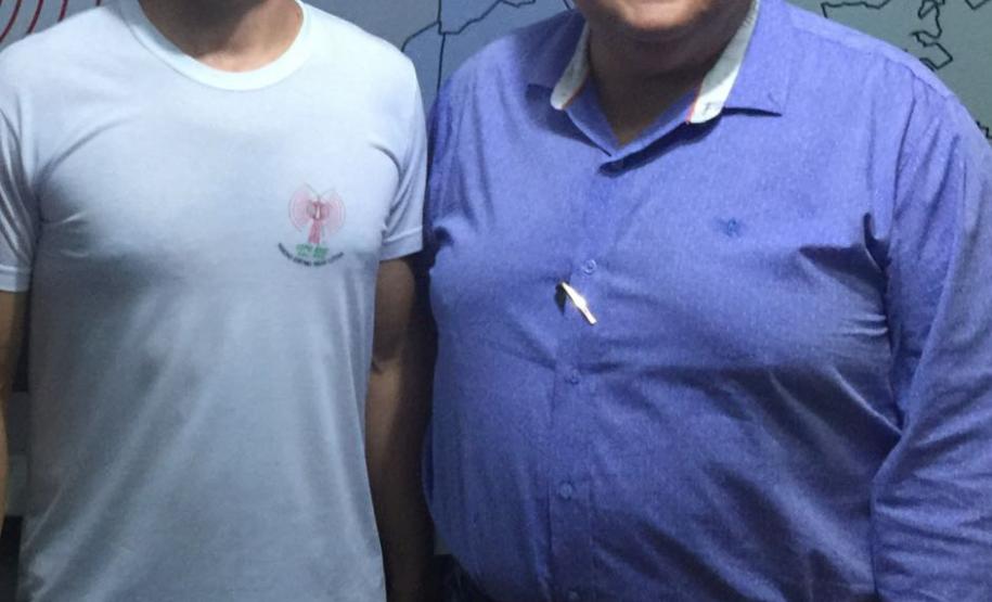 2018 03 05 FB Presidente Oliveira Filho e o radialista Juniomar Paloski, da Rádio Entre Rios, de Santo Antônio do Sudoeste-PR
