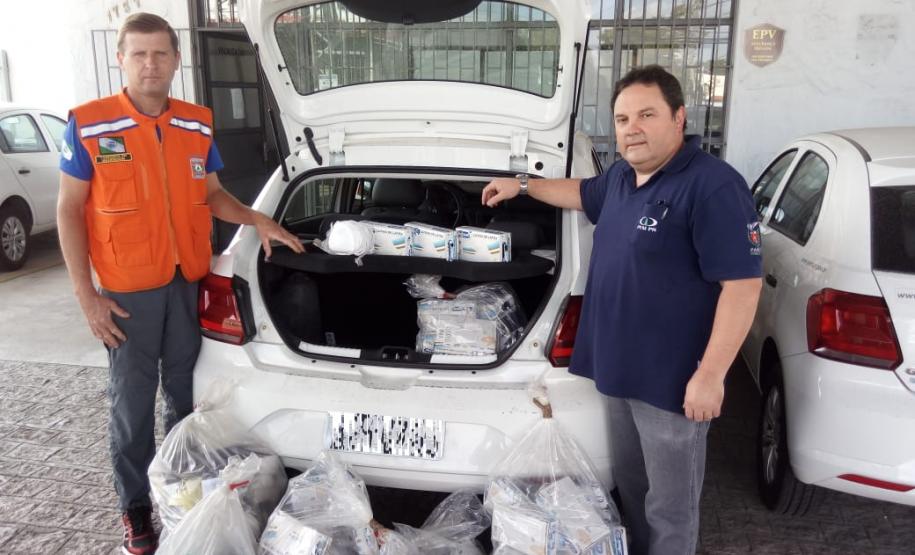 Ipem-PR doa luvas e máscaras para Defesa Civil